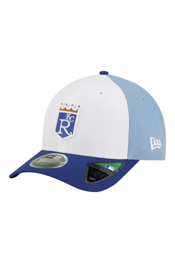 Men's New Era White/Light Blue Kansas City Royals Player Replica 9FORTY M-Crown Adjustable Hat