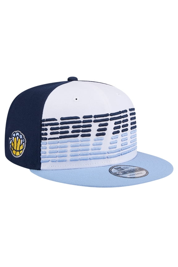Men's New Era White/Light Blue Memphis Grizzlies Throwback Gradient Tech Font 9FIFTY Snapback Hat