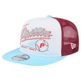thumbnail image 1 of Men's New Era White/Light Blue Philadelphia Phillies Retro Script Trucker 9FIFTY Snapback Hat, 1 of 6