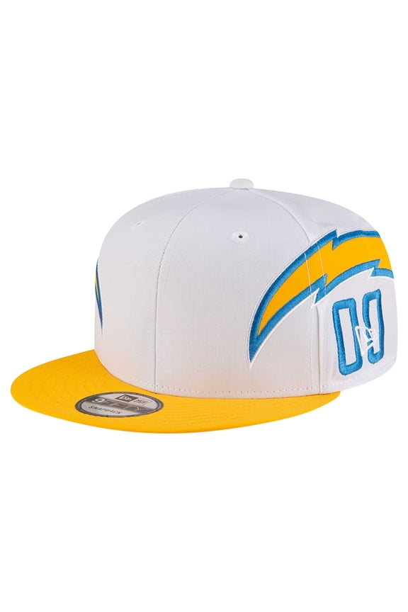 Men's New Era White Los Angeles Chargers Helmet 9FIFTY Snapback Hat