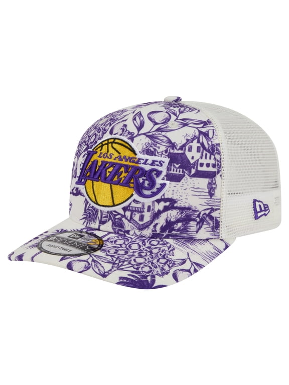 Men's New Era White Los Angeles Lakers Lemon Tree 9SEVENTY Adjustable Hat