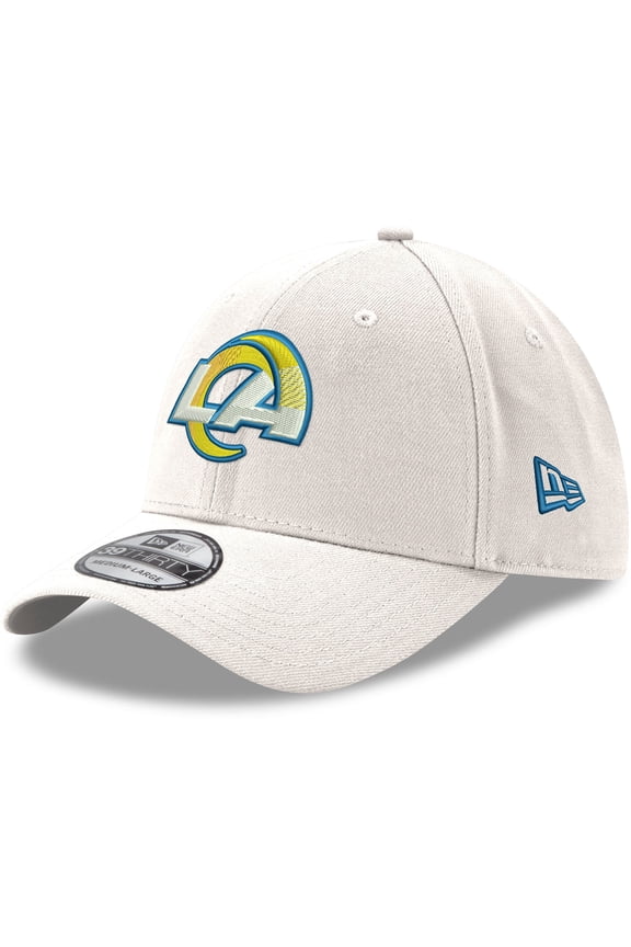 Men's New Era White Los Angeles Rams LA Logo Iced II 39THIRTY Flex Hat