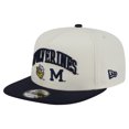 thumbnail image 1 of Men's New Era White Michigan Wolverines Collegiate 9FIFTY A-Frame Snapback Hat, 1 of 5