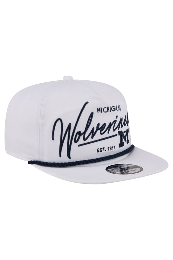 Men's New Era White Michigan Wolverines Team Rope 19TWENTY Adjustable Hat