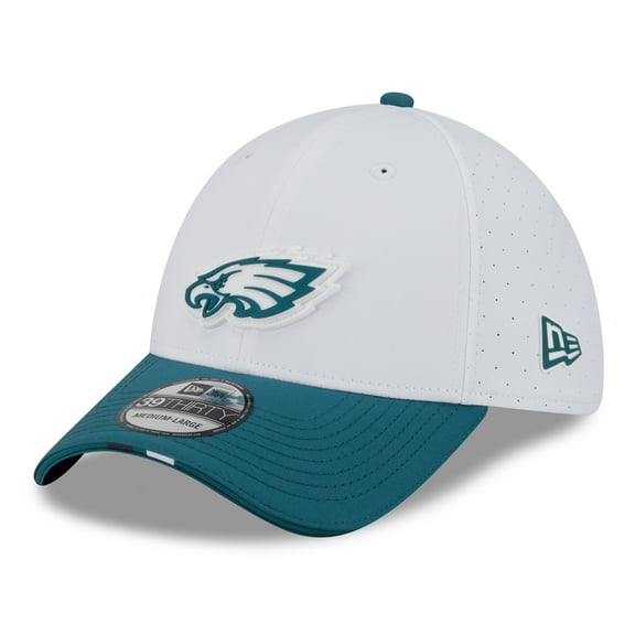 Men's New Era  White/Midnight Green Philadelphia Eagles 2025 NFL Training Camp 39THIRTY Flex Hat