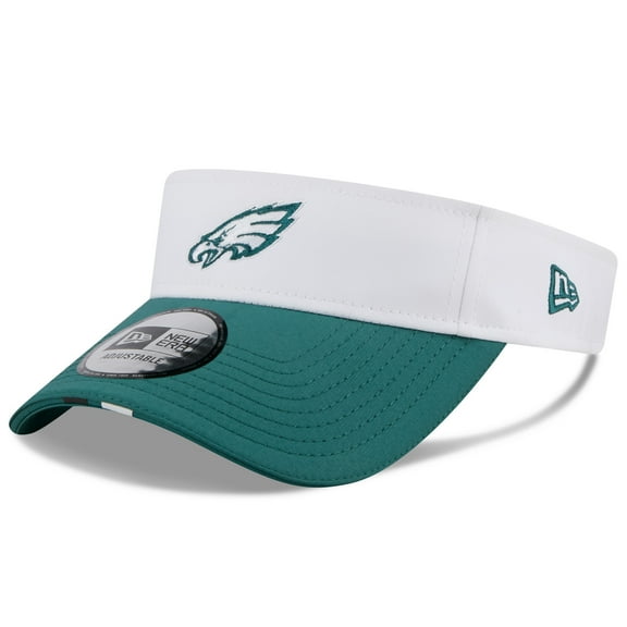 Men's New Era White/Midnight Green Philadelphia Eagles 2025 NFL Training Camp Adjustable Visor