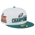 thumbnail image 1 of Men's New Era White/Midnight Green Philadelphia Eagles Super Bowl LIX Champions 59FIFTY Fitted Hat, 1 of 6