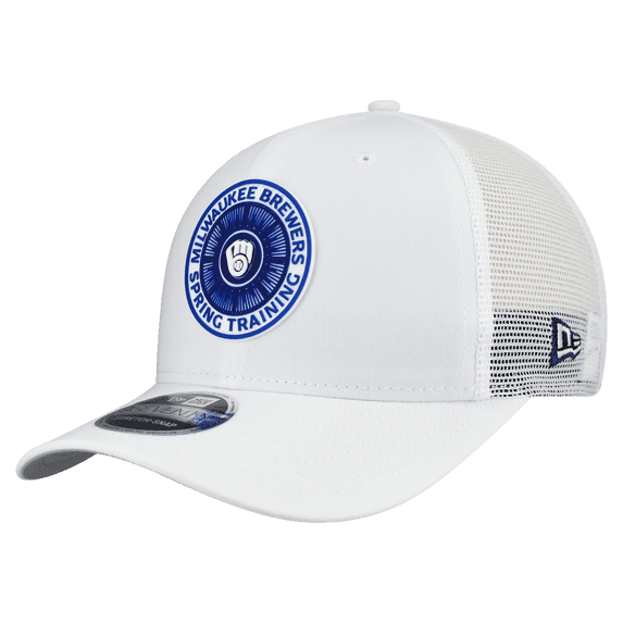 Men's New Era White Milwaukee Brewers 2026 Spring Training Fan Pack 9SEVENTY Adjustable Trucker Hat