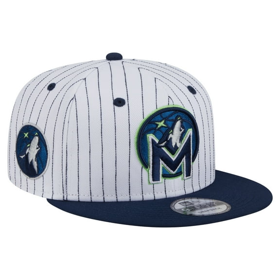 Men's New Era  White Minnesota Timberwolves Deceptor Pinstripe 9FIFTY Snapback Hat