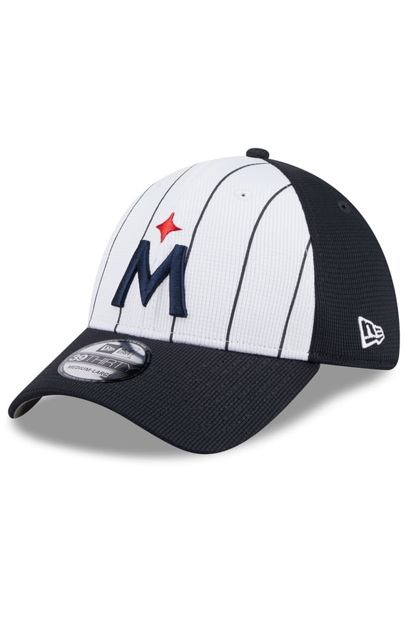 Men's New Era White Minnesota Twins 2025 Batting Practice 39THIRTY Flex Hat