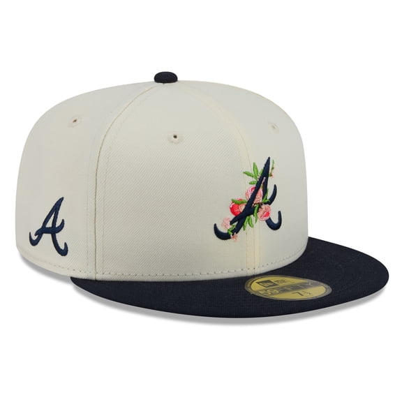 Men's New Era White/Navy Atlanta Braves Blossom 59FIFTY Fitted Hat