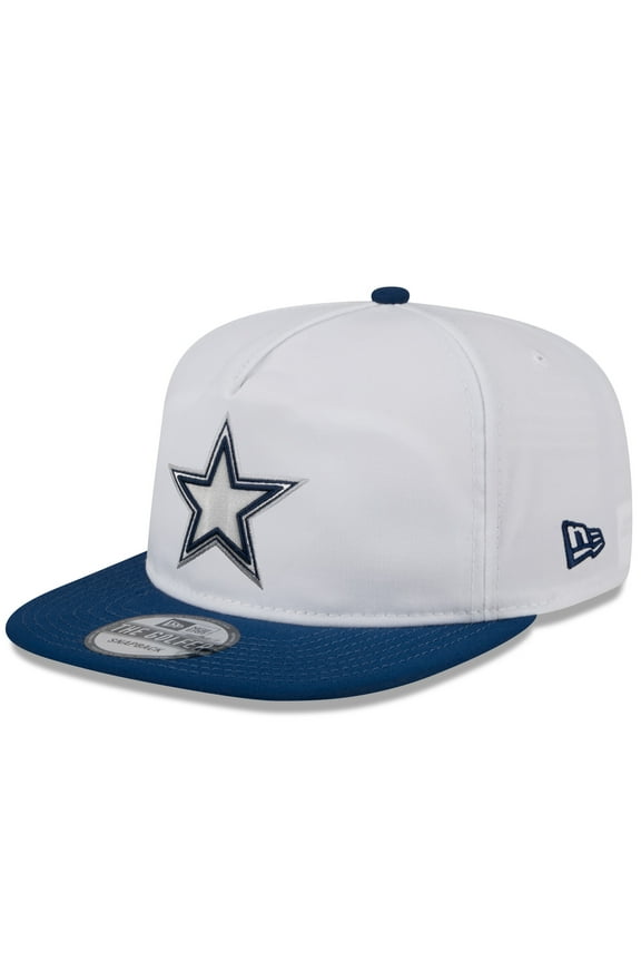 Men's New Era White/Navy Dallas Cowboys 2024 NFL Training Camp Golfer Snapback Hat