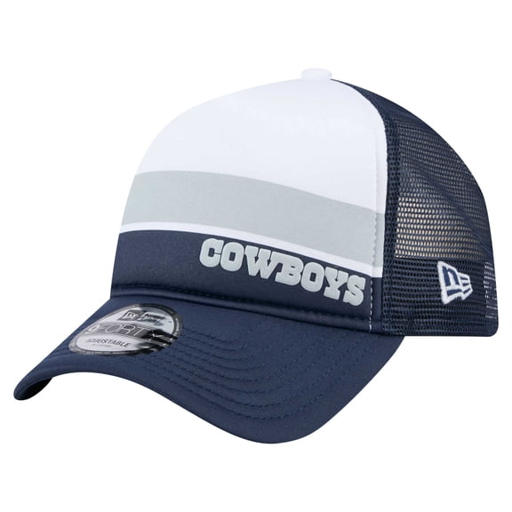 Youth New Era White/Navy Dallas Cowboys Sport Night Color Block 9FORTY A-Frame Trucker Adjustable Hat