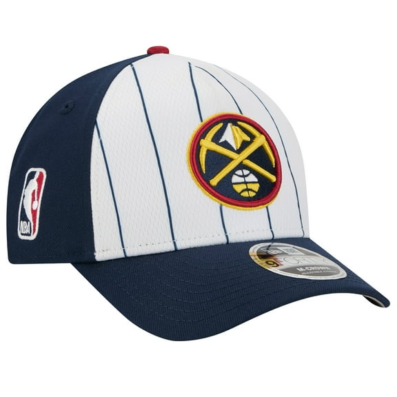 Men's New Era White/Navy Denver Nuggets 2025 NBA Tip Off M-Crown A-Frame 9FORTY Adjustable Hat