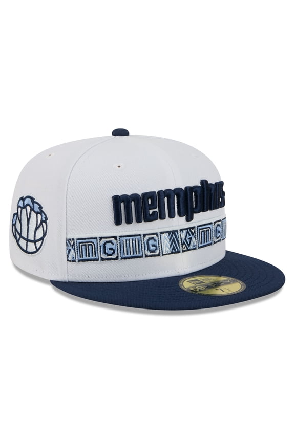 Men's New Era White/Navy Memphis Grizzlies 2025/26 City Edition 59FIFTY Fitted Hat