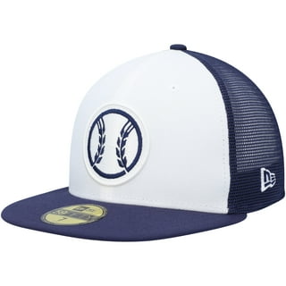 New Era Milwaukee Brewers Powder Blues Sky Throwback Edition 59Fifty Fitted  Hat, FITTED HATS, CAPS