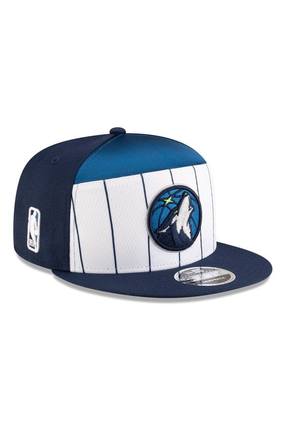 Men's New Era White/Navy Minnesota Timberwolves 2025 NBA Tip Off Split Panel 9FIFTY Snapback Hat