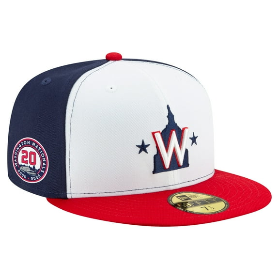 Men's-New Era  White/Navy/Red Washington Nationals 20th Anniversary 59FIFTY Fitted Hat