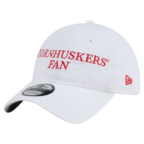 Men's New Era White Nebraska Huskers Fan 9TWENTY Adjustable Hat