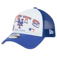 thumbnail image 1 of Men's New Era White New York Mets Retro Wordmark 9FORTY A-Frame Trucker Adjustable Hat, 1 of 6