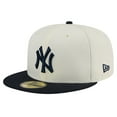 thumbnail image 1 of Men's New Era Cream New York Yankees Chrome 59FIFTY Fitted Hat, 1 of 6