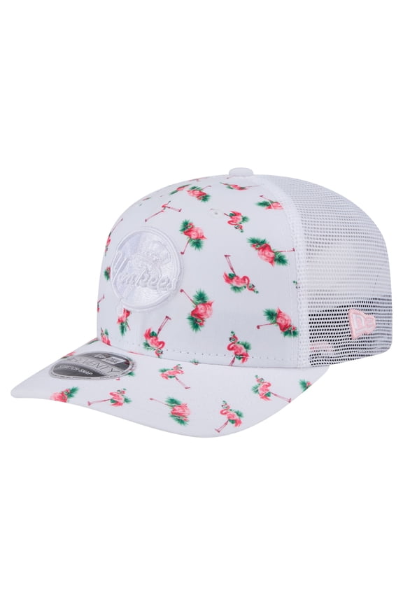 Men's-New Era White New York Yankees Flamingo Mesh Back 9SEVENTY Stretch-Snap Hat