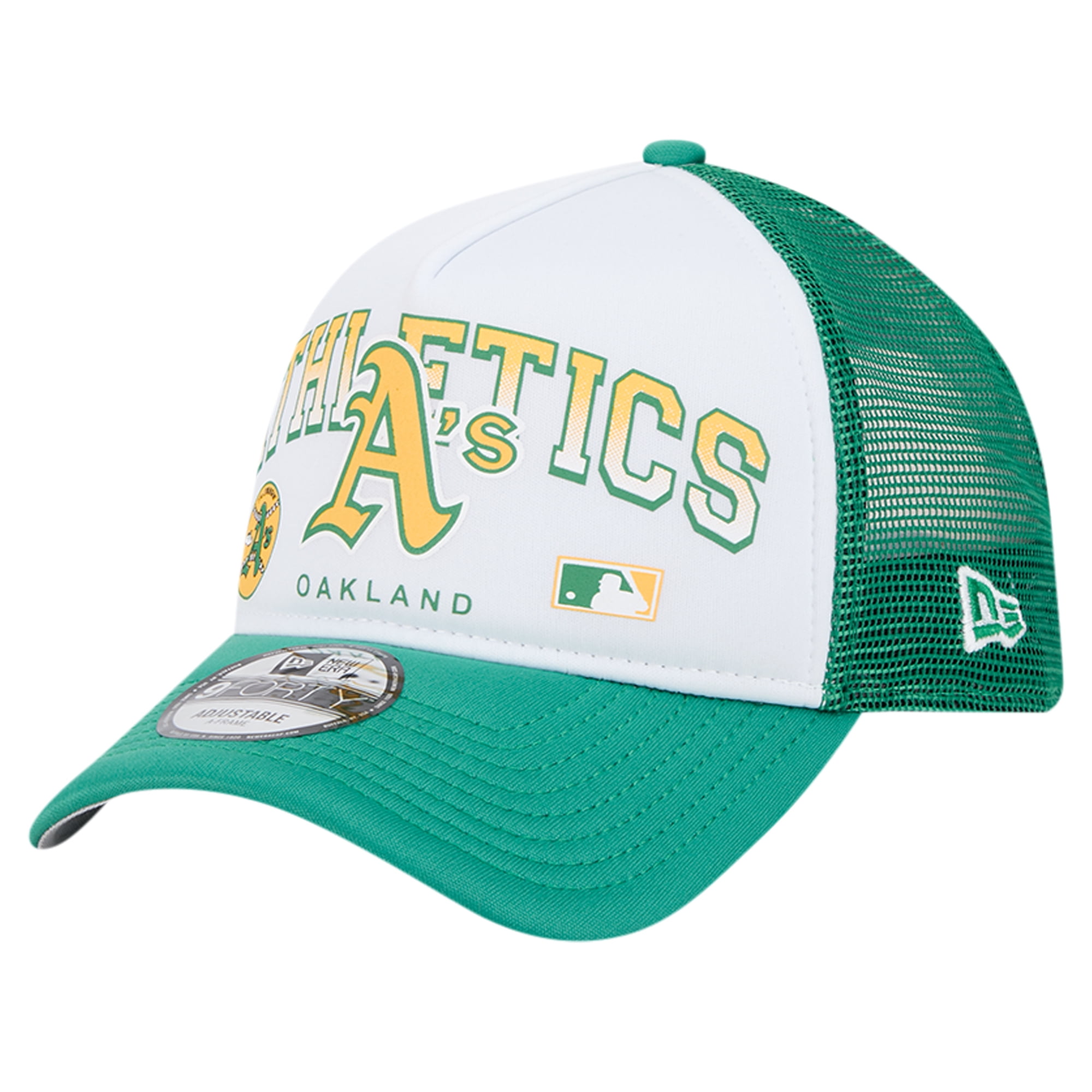 Men's New Era White Oakland Athletics Retro Wordmark 9FORTY A
