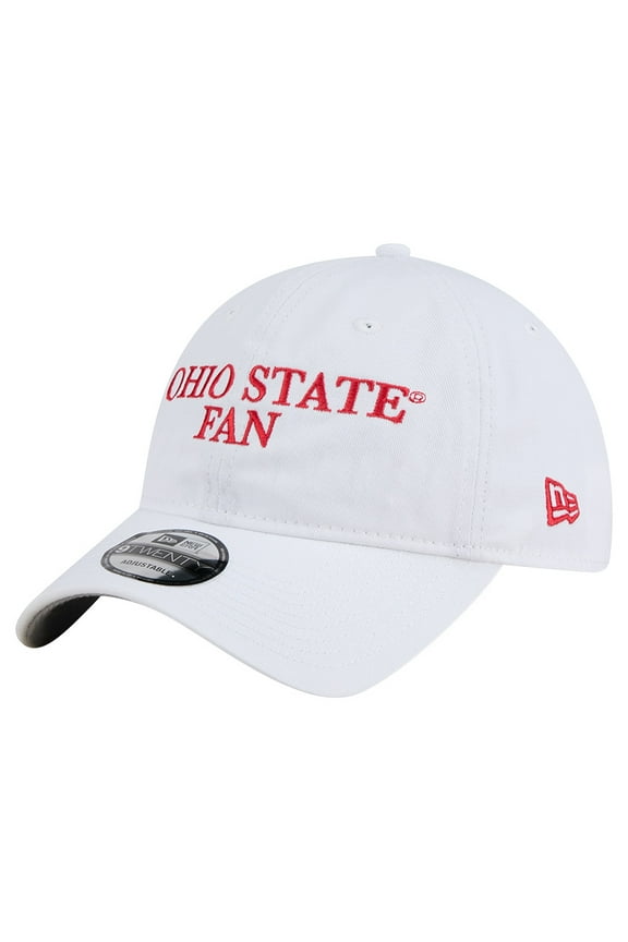 Men's New Era White Ohio State Buckeyes Fan 9TWENTY Adjustable Hat