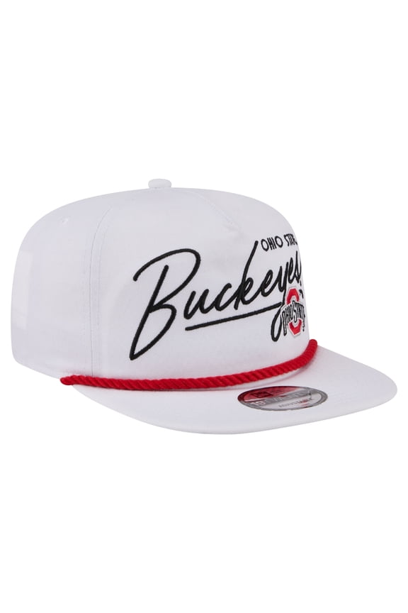 Men's New Era White Ohio State Buckeyes Team Rope 19TWENTY Adjustable Hat