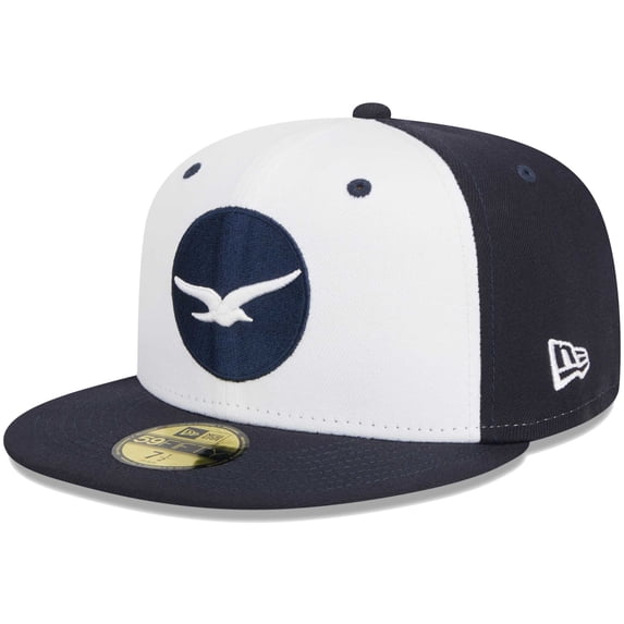 Men's New Era White Pensacola Blue Wahoos Theme Nights Pensacola Seagulls 59FIFTY Fitted Hat