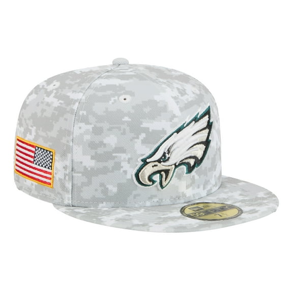 Men's New Era White Philadelphia Eagles 2025 Salute to Service Fan Pack 59FIFTY Fitted Hat
