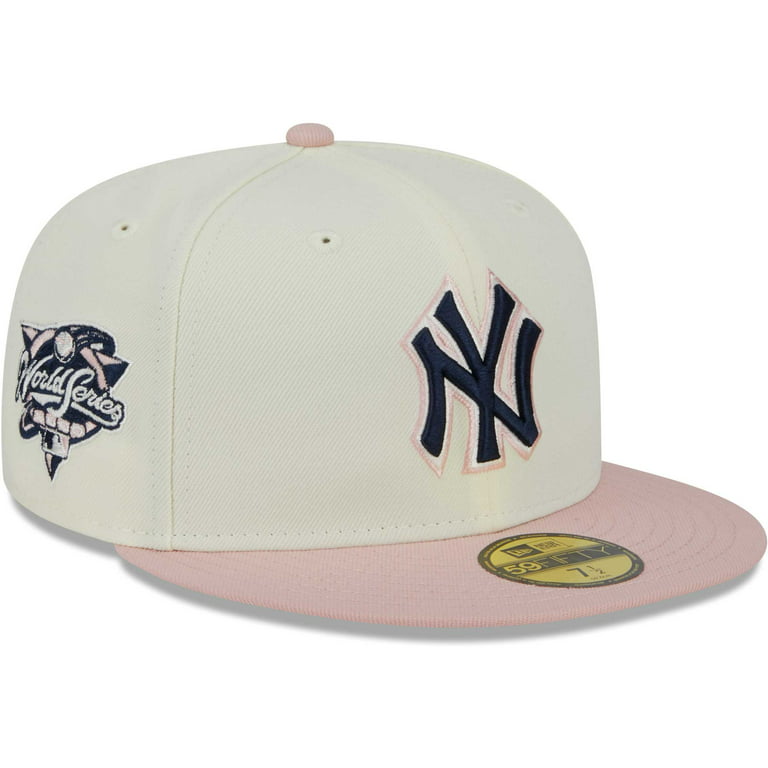 Men's New Era White/Pink New York Yankees Chrome Rogue 59FIFTY Fitted Hat