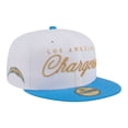 thumbnail image 1 of Men's New Era White/Powder Blue Los Angeles Chargers Scripted 59FIFTY Fitted Hat, 1 of 7