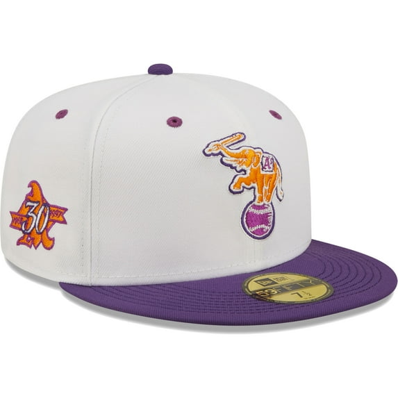 Men's New Era White/Purple Athletics 30th Season Grape Lolli 59FIFTY Fitted Hat