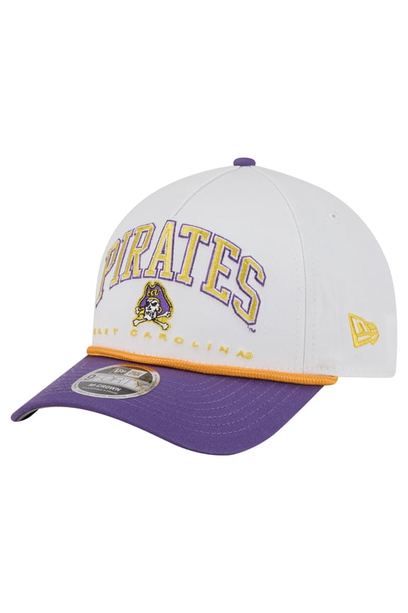 Men's New Era White/Purple ECU Pirates Arch Two-Tone Rope 9FORTY A-Frame M-Crown Adjustable Hat