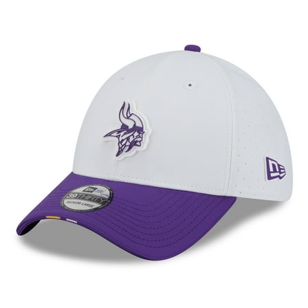 Men's New Era  White/Purple Minnesota Vikings 2025 NFL Training Camp 39THIRTY Flex Hat
