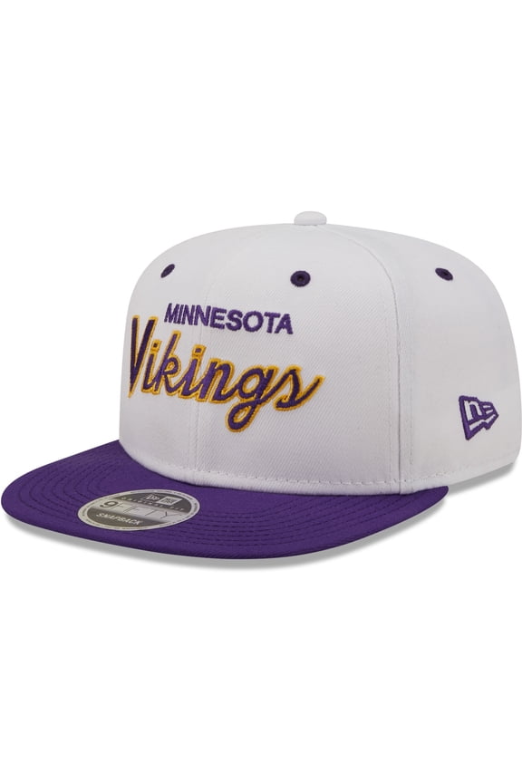 Men's New Era White/Purple Minnesota Vikings Sparky Original 9FIFTY Snapback Hat