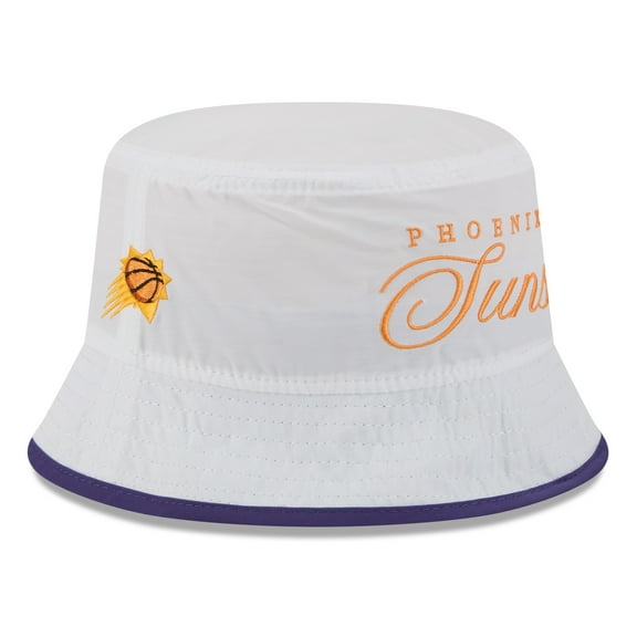 Men's New Era White/Purple Phoenix Suns 2025 NBA Draft Nylon Bucket Hat