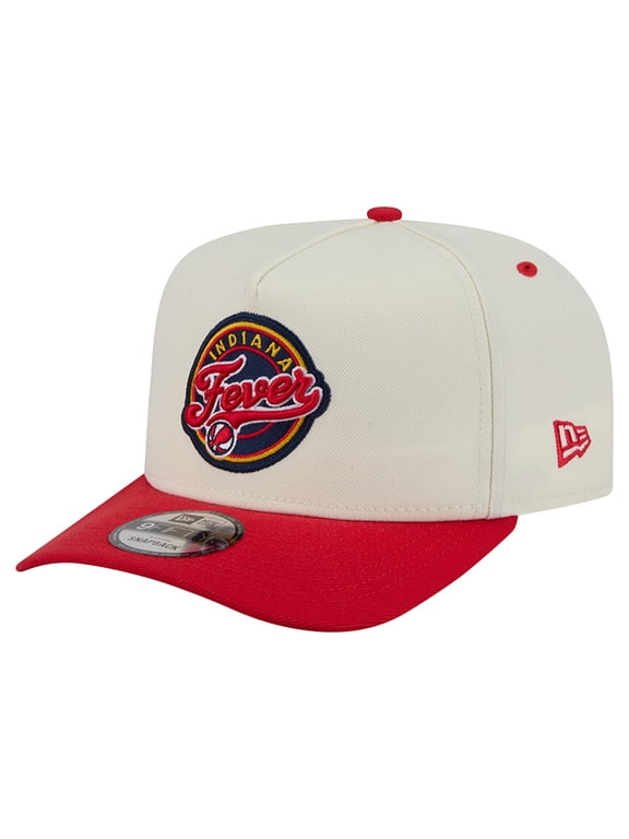 Men's New Era Cream Indiana Fever Wordmark 9FIFTY A-Frame Snapback Hat