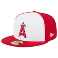 thumbnail image 1 of Men's New Era White/Red Los Angeles Angels Repeat 59FIFTY Fitted Hat, 1 of 5