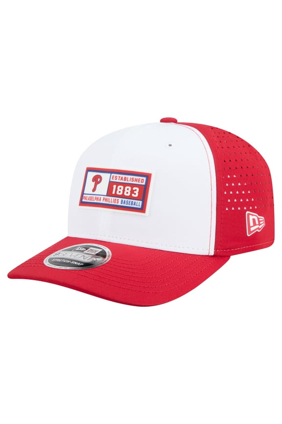 Men's New Era White/Red Philadelphia Phillies Established Patch 9SEVENTY Adjustable Hat