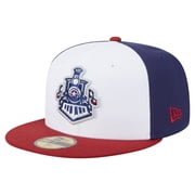 Men's-New Era White/Red Round Rock Express Authentic Collection 59FIFTY Fitted Hat