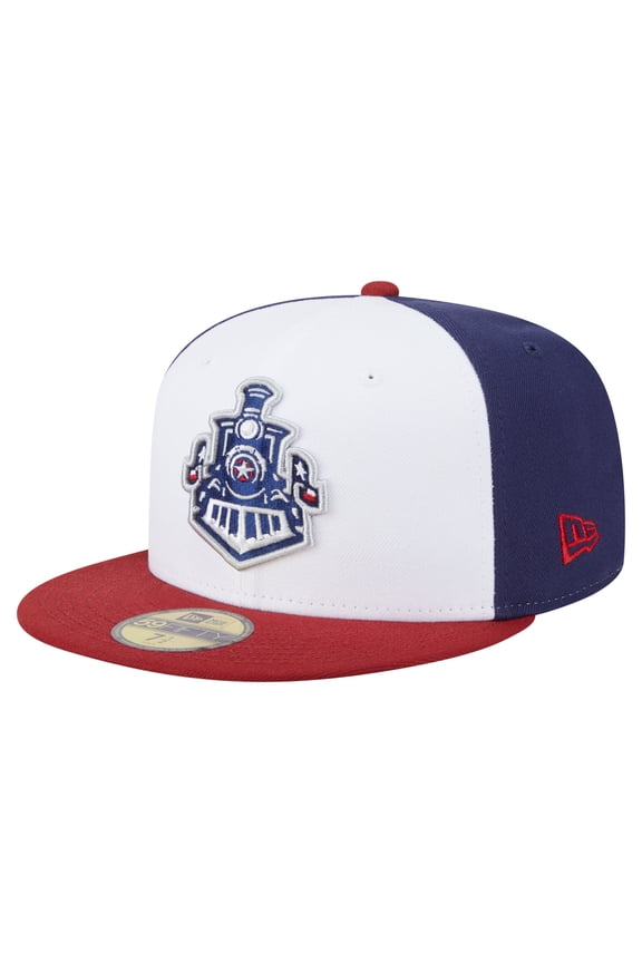 Men's-New Era White/Red Round Rock Express Authentic Collection 59FIFTY Fitted Hat