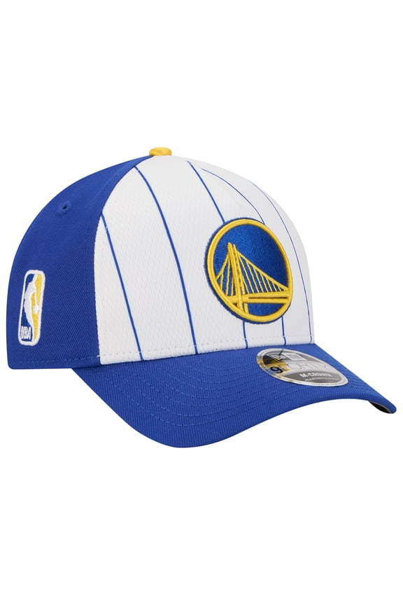 Men's New Era White/Royal Golden State Warriors 2025 NBA Tip Off M-Crown A-Frame 9FORTY Adjustable Hat