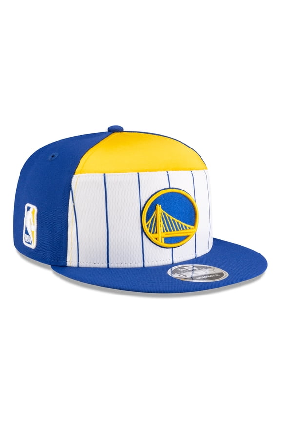 Men's New Era White/Royal Golden State Warriors 2025 NBA Tip Off Split Panel 9FIFTY Snapback Hat