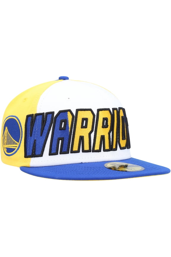 Men's New Era  White/Royal Golden State Warriors Back Half 9FIFTY Fitted Hat