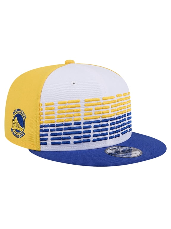 Men's New Era White/Royal Golden State Warriors Throwback Gradient Tech Font 9FIFTY Snapback Hat