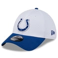 thumbnail image 1 of Men's New Era White/Royal Indianapolis Colts 2024 NFL Training Camp 39THIRTY Flex Hat, 1 of 5