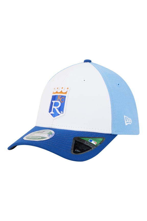 Men's New Era  White/Royal Kansas City Royals Player Replica 39THIRTY M-Crown Flex Hat