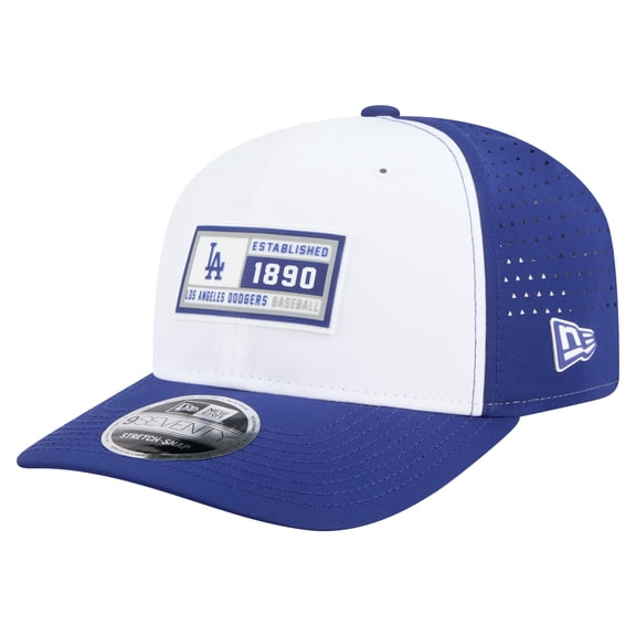 Men's New Era White/Royal Los Angeles Dodgers Established Patch 9SEVENTY Adjustable Hat